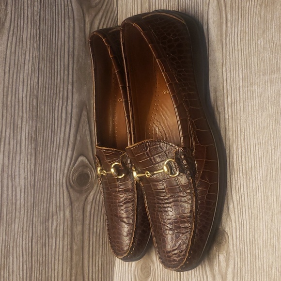 Allen Edmonds Grand Cayman horsebit brown embosed croc mens shoes size … - Picture 4 of 7